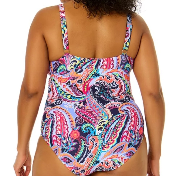Vibrant Paisley Women's Swimsuit - Picture 2 of 2